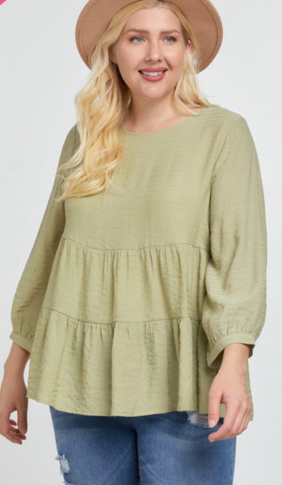 Green Tiered Blouse